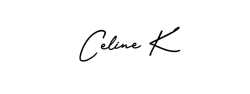 You should practise on your own different ways (AmerikaSignatureDemo-Regular) to write your name (Celine K) in signature. don't let someone else do it for you. Celine K signature style 3 images and pictures png