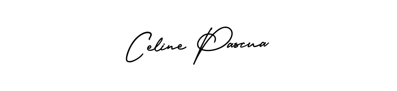 The best way (AmerikaSignatureDemo-Regular) to make a short signature is to pick only two or three words in your name. The name Celine Pascua include a total of six letters. For converting this name. Celine Pascua signature style 3 images and pictures png