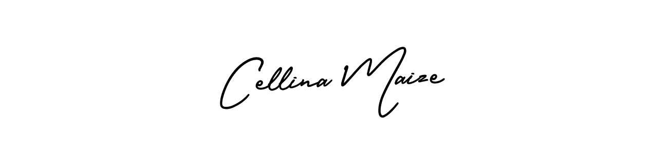 You should practise on your own different ways (AmerikaSignatureDemo-Regular) to write your name (Cellina Maize) in signature. don't let someone else do it for you. Cellina Maize signature style 3 images and pictures png