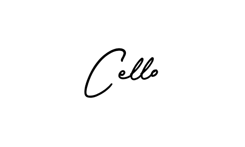 Cello stylish signature style. Best Handwritten Sign (AmerikaSignatureDemo-Regular) for my name. Handwritten Signature Collection Ideas for my name Cello. Cello signature style 3 images and pictures png