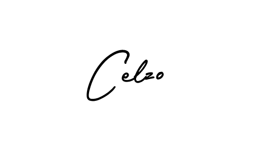 How to make Celzo name signature. Use AmerikaSignatureDemo-Regular style for creating short signs online. This is the latest handwritten sign. Celzo signature style 3 images and pictures png