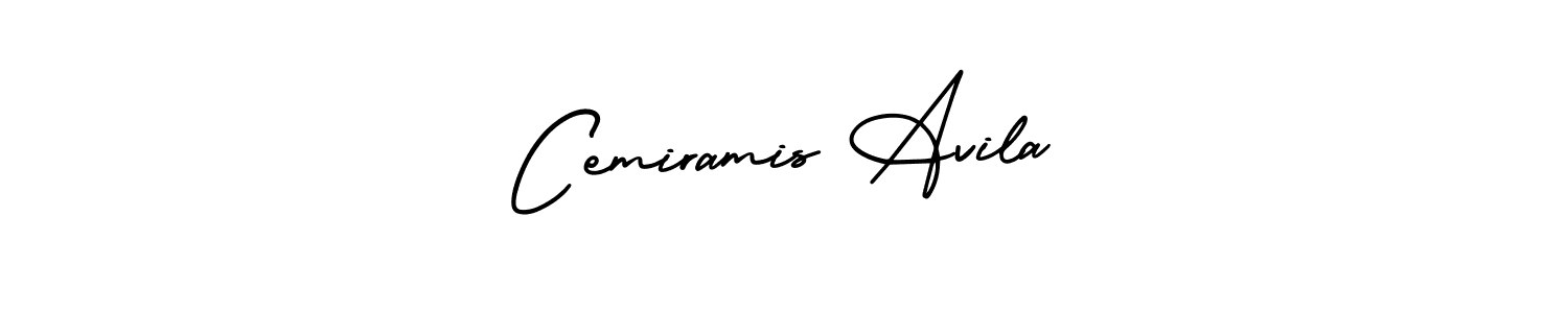 You should practise on your own different ways (AmerikaSignatureDemo-Regular) to write your name (Cemiramis Avila) in signature. don't let someone else do it for you. Cemiramis Avila signature style 3 images and pictures png