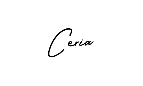 You should practise on your own different ways (AmerikaSignatureDemo-Regular) to write your name (Ceria) in signature. don't let someone else do it for you. Ceria signature style 3 images and pictures png