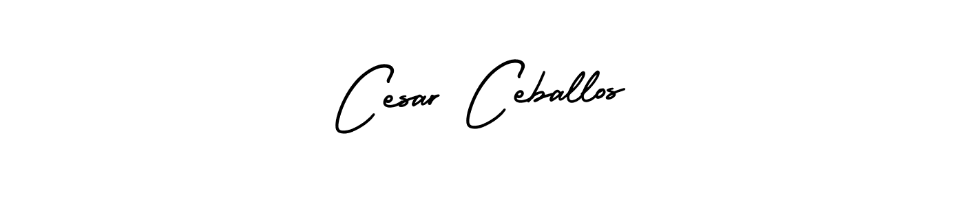 Make a beautiful signature design for name Cesar Ceballos. With this signature (AmerikaSignatureDemo-Regular) style, you can create a handwritten signature for free. Cesar Ceballos signature style 3 images and pictures png