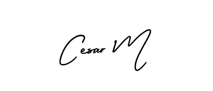 Use a signature maker to create a handwritten signature online. With this signature software, you can design (AmerikaSignatureDemo-Regular) your own signature for name Cesar M. Cesar M signature style 3 images and pictures png