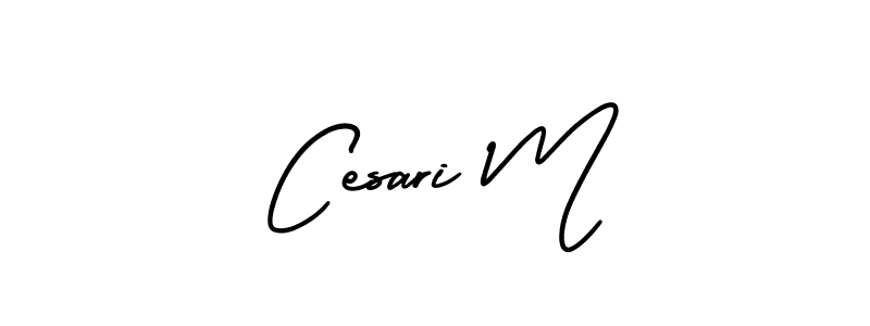 Create a beautiful signature design for name Cesari M. With this signature (AmerikaSignatureDemo-Regular) fonts, you can make a handwritten signature for free. Cesari M signature style 3 images and pictures png