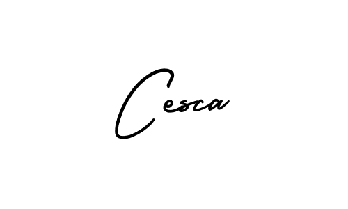 How to make Cesca name signature. Use AmerikaSignatureDemo-Regular style for creating short signs online. This is the latest handwritten sign. Cesca signature style 3 images and pictures png