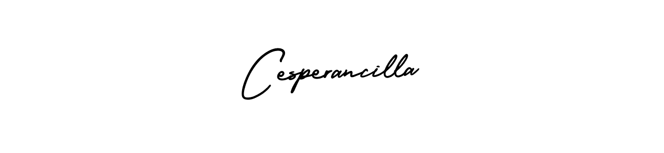 How to make Cesperancilla name signature. Use AmerikaSignatureDemo-Regular style for creating short signs online. This is the latest handwritten sign. Cesperancilla signature style 3 images and pictures png