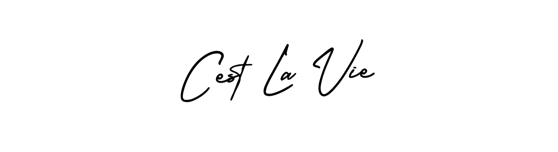 The best way (AmerikaSignatureDemo-Regular) to make a short signature is to pick only two or three words in your name. The name Cest La Vie include a total of six letters. For converting this name. Cest La Vie signature style 3 images and pictures png