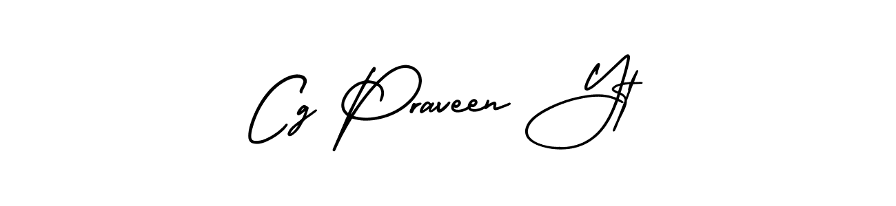 You should practise on your own different ways (AmerikaSignatureDemo-Regular) to write your name (Cg Praveen Yt) in signature. don't let someone else do it for you. Cg Praveen Yt signature style 3 images and pictures png