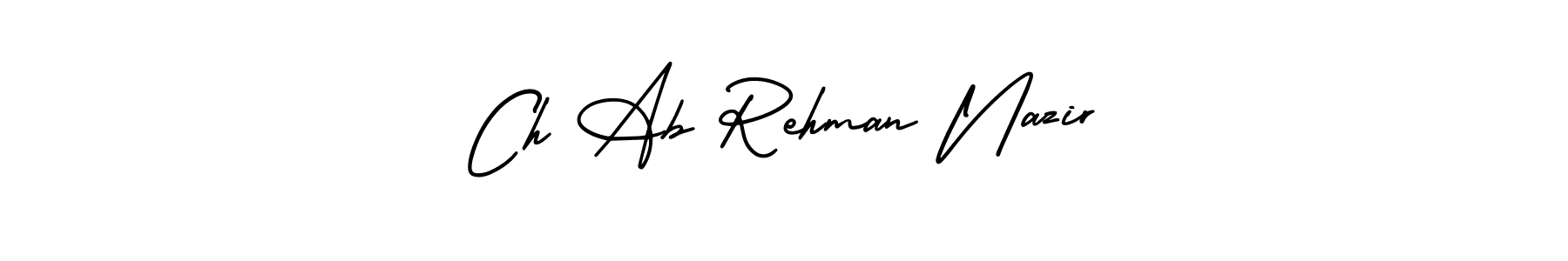 if you are searching for the best signature style for your name Ch Ab Rehman Nazir. so please give up your signature search. here we have designed multiple signature styles  using AmerikaSignatureDemo-Regular. Ch Ab Rehman Nazir signature style 3 images and pictures png