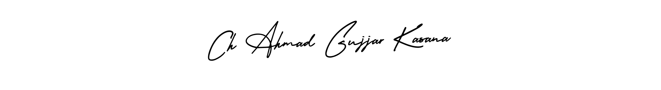 Make a beautiful signature design for name Ch Ahmad Gujjar Kasana. Use this online signature maker to create a handwritten signature for free. Ch Ahmad Gujjar Kasana signature style 3 images and pictures png