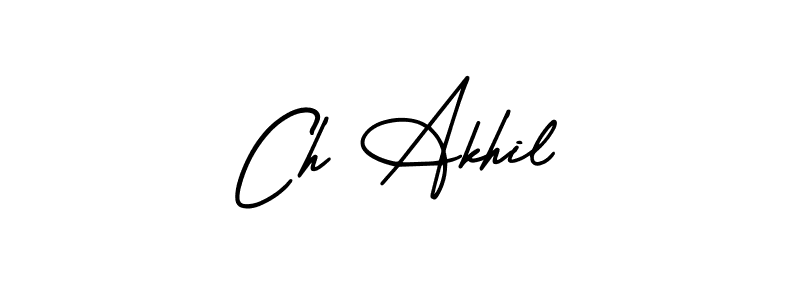 How to make Ch Akhil signature? AmerikaSignatureDemo-Regular is a professional autograph style. Create handwritten signature for Ch Akhil name. Ch Akhil signature style 3 images and pictures png