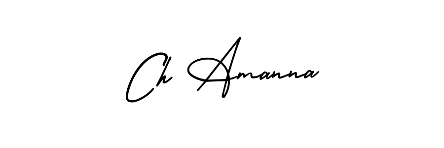 How to make Ch Amanna signature? AmerikaSignatureDemo-Regular is a professional autograph style. Create handwritten signature for Ch Amanna name. Ch Amanna signature style 3 images and pictures png