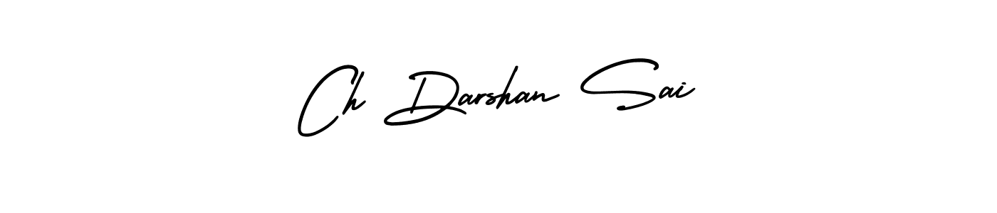 The best way (AmerikaSignatureDemo-Regular) to make a short signature is to pick only two or three words in your name. The name Ch Darshan Sai include a total of six letters. For converting this name. Ch Darshan Sai signature style 3 images and pictures png