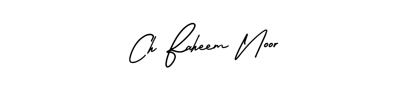 Also You can easily find your signature by using the search form. We will create Ch Faheem Noor name handwritten signature images for you free of cost using AmerikaSignatureDemo-Regular sign style. Ch Faheem Noor signature style 3 images and pictures png