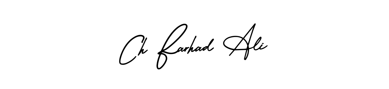 Also You can easily find your signature by using the search form. We will create Ch Farhad Ali name handwritten signature images for you free of cost using AmerikaSignatureDemo-Regular sign style. Ch Farhad Ali signature style 3 images and pictures png