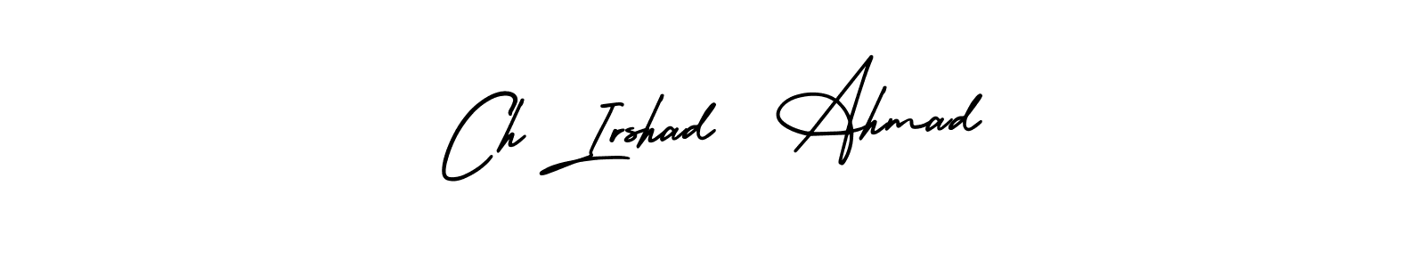 if you are searching for the best signature style for your name Ch Irshad  Ahmad. so please give up your signature search. here we have designed multiple signature styles  using AmerikaSignatureDemo-Regular. Ch Irshad  Ahmad signature style 3 images and pictures png