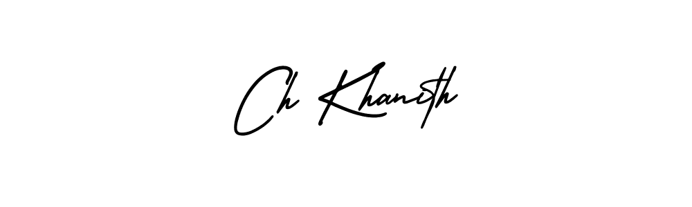 if you are searching for the best signature style for your name Ch Khanith. so please give up your signature search. here we have designed multiple signature styles  using AmerikaSignatureDemo-Regular. Ch Khanith signature style 3 images and pictures png