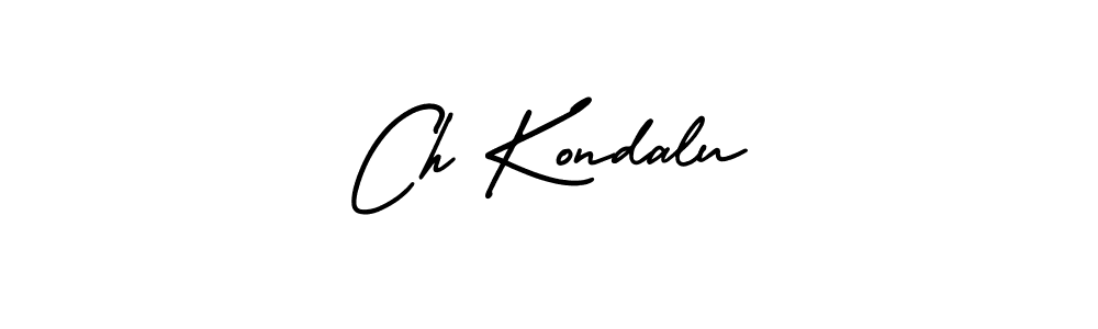 Design your own signature with our free online signature maker. With this signature software, you can create a handwritten (AmerikaSignatureDemo-Regular) signature for name Ch Kondalu. Ch Kondalu signature style 3 images and pictures png