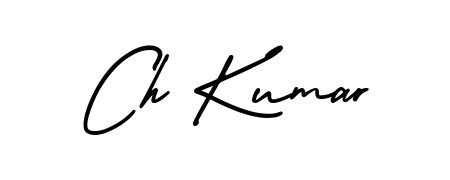 The AmerikaSignatureDemo-Regular signature style provides a bold statement for name Ch Kumar. Designed for business owners, executives, and leaders. Ch Kumar signature style 3 images and pictures png