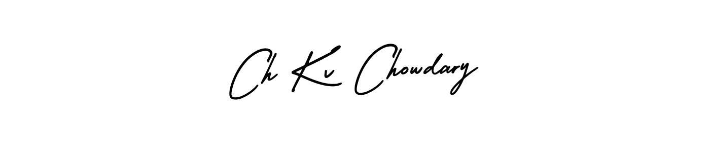 Design your own signature with our free online signature maker. With this signature software, you can create a handwritten (AmerikaSignatureDemo-Regular) signature for name Ch Kv Chowdary. Ch Kv Chowdary signature style 3 images and pictures png