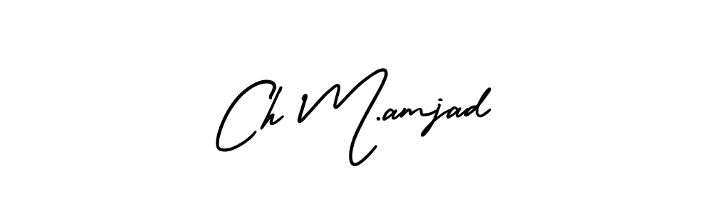 The best way (AmerikaSignatureDemo-Regular) to make a short signature is to pick only two or three words in your name. The name Ch M.amjad include a total of six letters. For converting this name. Ch M.amjad signature style 3 images and pictures png