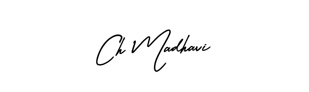 Create a beautiful signature design for name Ch Madhavi. With this signature (AmerikaSignatureDemo-Regular) fonts, you can make a handwritten signature for free. Ch Madhavi signature style 3 images and pictures png
