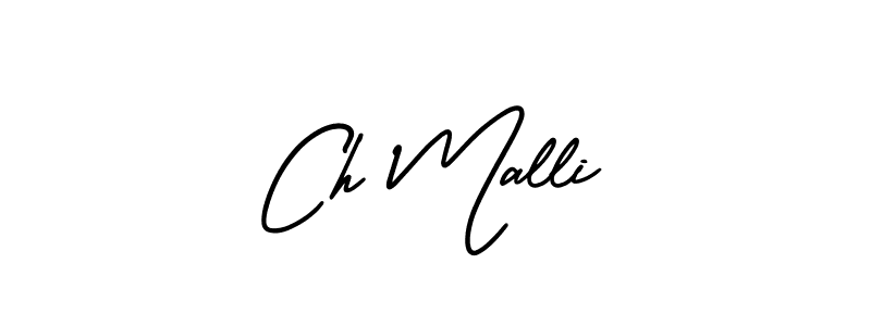 How to make Ch Malli name signature. Use AmerikaSignatureDemo-Regular style for creating short signs online. This is the latest handwritten sign. Ch Malli signature style 3 images and pictures png