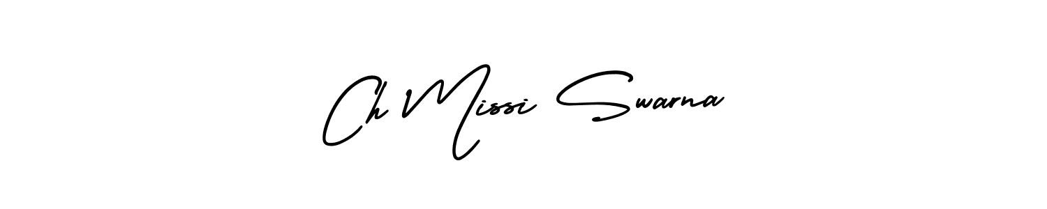 if you are searching for the best signature style for your name Ch Missi Swarna. so please give up your signature search. here we have designed multiple signature styles  using AmerikaSignatureDemo-Regular. Ch Missi Swarna signature style 3 images and pictures png