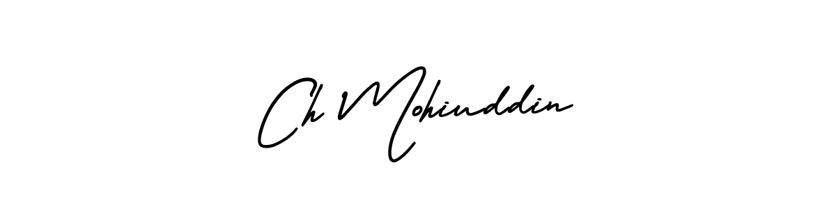 The best way (AmerikaSignatureDemo-Regular) to make a short signature is to pick only two or three words in your name. The name Ch Mohiuddin include a total of six letters. For converting this name. Ch Mohiuddin signature style 3 images and pictures png