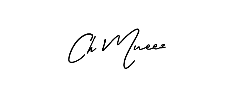 Ch Mueez stylish signature style. Best Handwritten Sign (AmerikaSignatureDemo-Regular) for my name. Handwritten Signature Collection Ideas for my name Ch Mueez. Ch Mueez signature style 3 images and pictures png