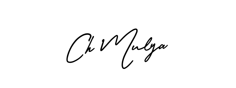 Also You can easily find your signature by using the search form. We will create Ch Mulya name handwritten signature images for you free of cost using AmerikaSignatureDemo-Regular sign style. Ch Mulya signature style 3 images and pictures png