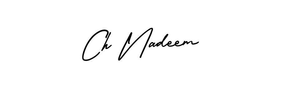 Make a beautiful signature design for name Ch Nadeem. With this signature (AmerikaSignatureDemo-Regular) style, you can create a handwritten signature for free. Ch Nadeem signature style 3 images and pictures png