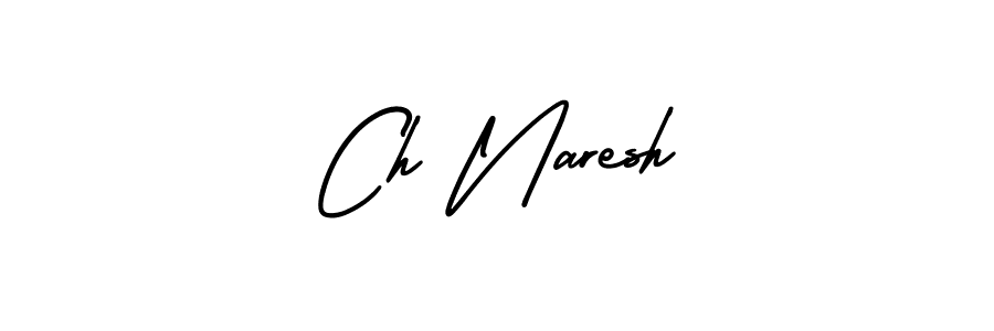 Design your own signature with our free online signature maker. With this signature software, you can create a handwritten (AmerikaSignatureDemo-Regular) signature for name Ch Naresh. Ch Naresh signature style 3 images and pictures png