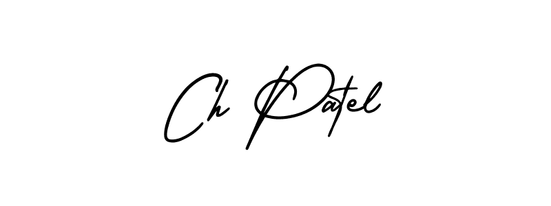 The best way (AmerikaSignatureDemo-Regular) to make a short signature is to pick only two or three words in your name. The name Ch Patel include a total of six letters. For converting this name. Ch Patel signature style 3 images and pictures png