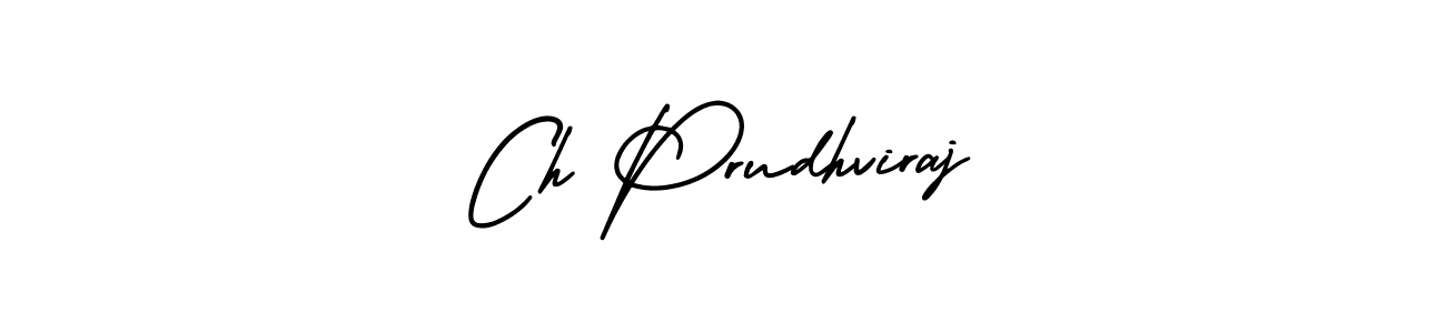 This is the best signature style for the Ch Prudhviraj name. Also you like these signature font (AmerikaSignatureDemo-Regular). Mix name signature. Ch Prudhviraj signature style 3 images and pictures png