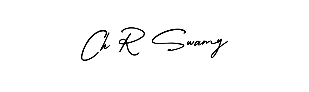 You should practise on your own different ways (AmerikaSignatureDemo-Regular) to write your name (Ch R Swamy) in signature. don't let someone else do it for you. Ch R Swamy signature style 3 images and pictures png