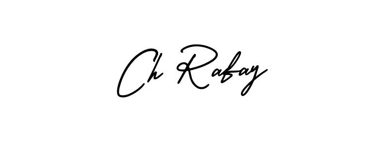 The best way (AmerikaSignatureDemo-Regular) to make a short signature is to pick only two or three words in your name. The name Ch Rafay include a total of six letters. For converting this name. Ch Rafay signature style 3 images and pictures png