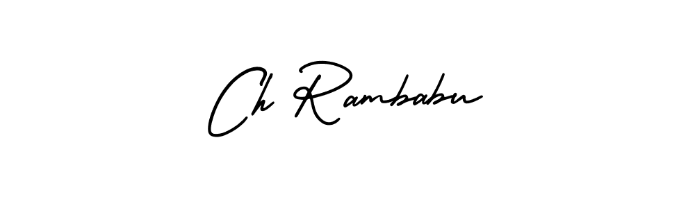 Similarly AmerikaSignatureDemo-Regular is the best handwritten signature design. Signature creator online .You can use it as an online autograph creator for name Ch Rambabu. Ch Rambabu signature style 3 images and pictures png