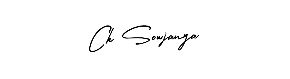 Use a signature maker to create a handwritten signature online. With this signature software, you can design (AmerikaSignatureDemo-Regular) your own signature for name Ch Sowjanya. Ch Sowjanya signature style 3 images and pictures png