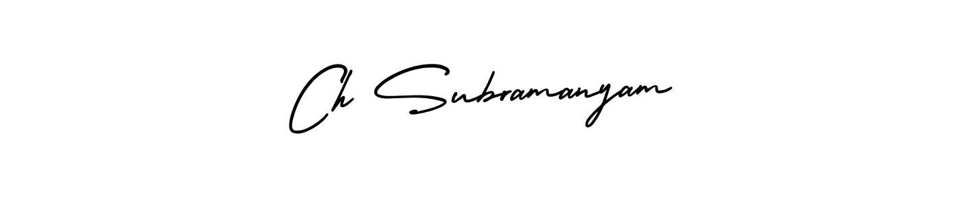 It looks lik you need a new signature style for name Ch Subramanyam. Design unique handwritten (AmerikaSignatureDemo-Regular) signature with our free signature maker in just a few clicks. Ch Subramanyam signature style 3 images and pictures png