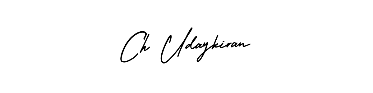 The best way (AmerikaSignatureDemo-Regular) to make a short signature is to pick only two or three words in your name. The name Ch Udaykiran include a total of six letters. For converting this name. Ch Udaykiran signature style 3 images and pictures png