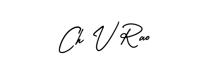 You should practise on your own different ways (AmerikaSignatureDemo-Regular) to write your name (Ch V Rao) in signature. don't let someone else do it for you. Ch V Rao signature style 3 images and pictures png