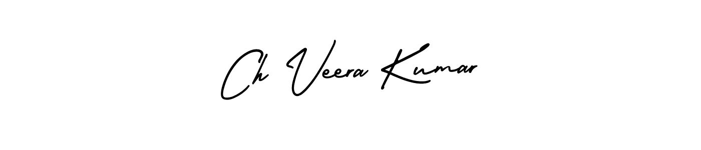 How to make Ch Veera Kumar signature? AmerikaSignatureDemo-Regular is a professional autograph style. Create handwritten signature for Ch Veera Kumar name. Ch Veera Kumar signature style 3 images and pictures png