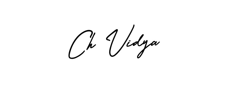 Also You can easily find your signature by using the search form. We will create Ch Vidya name handwritten signature images for you free of cost using AmerikaSignatureDemo-Regular sign style. Ch Vidya signature style 3 images and pictures png