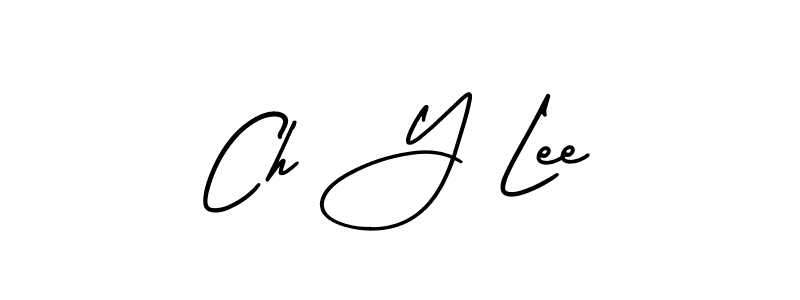 Ch Y Lee stylish signature style. Best Handwritten Sign (AmerikaSignatureDemo-Regular) for my name. Handwritten Signature Collection Ideas for my name Ch Y Lee. Ch Y Lee signature style 3 images and pictures png