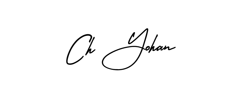 Create a beautiful signature design for name Ch Yohan. With this signature (AmerikaSignatureDemo-Regular) fonts, you can make a handwritten signature for free. Ch Yohan signature style 3 images and pictures png