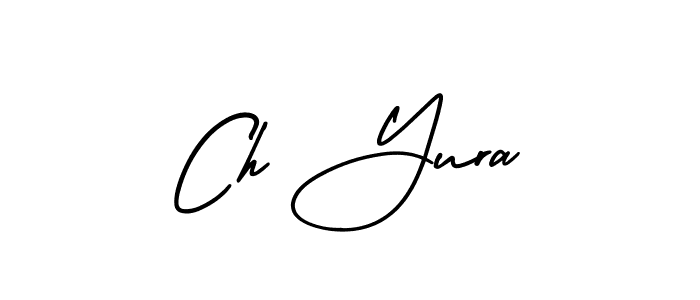 The best way (AmerikaSignatureDemo-Regular) to make a short signature is to pick only two or three words in your name. The name Ch Yura include a total of six letters. For converting this name. Ch Yura signature style 3 images and pictures png