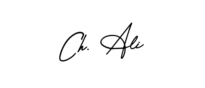 Use a signature maker to create a handwritten signature online. With this signature software, you can design (AmerikaSignatureDemo-Regular) your own signature for name Ch. Ali. Ch. Ali signature style 3 images and pictures png